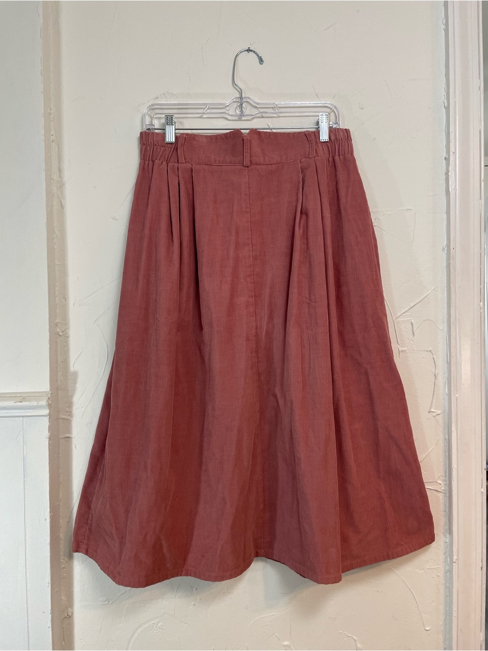 Koret Dusty Rose Pleated Corduroy Full Midi Skirt | Coquette Light Academia - Picture 2 of 9
